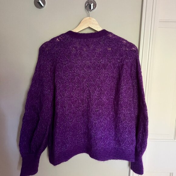 Sézane Purple La Maille Cardigan - Picture 3 of 4